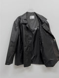 Flat Single Overfit Leather Jacket
