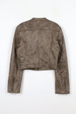 Suede Cropped Leather Jacket