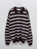 [unisex/wool 50%] Mentor Stripe Overfit Knit