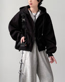 Bound Crop Hood Zip-Up