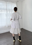 PLEATS FRILL POCKET SKIRT