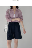 Linen Gingham Check Overfit Shirt