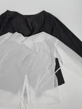 Paper See-through Wrap Blouse
