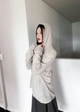 SOFT KNIT HOOD ZIP-UP