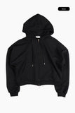 Terry crop sweat hood zip-up