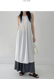Backhaul Linen Sleeveless Flare One Piece