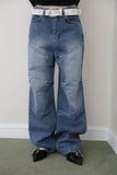 Notch Rivet Pintuck Denim