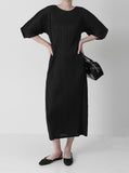 [Premium] Issey Pleats Kabra Sleeve Long One Piece