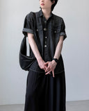 Podia Denim Half Shirt