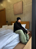 Mohair balaclava hood knit