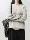 [Premium] Italian Viscose V-neck Cardigan