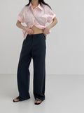 Poplin Two-Way Loose Fit Short Sleeve Shirt