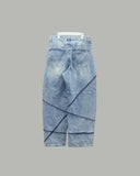 Unbalanced Balloon Denim Pants