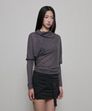 Sheer Asymmetrical Long Sleeve