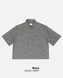 Into Seersucker Crop Short Sleeve Shirt