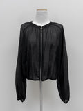Waltz See-through Zip-up Blouse