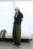 Snap Wide Cotton Pants