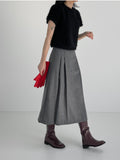 Lehman Wool Pleated Long Skirt