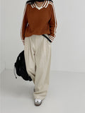 [unisex] Chino Two-Tuck Long Wide Pants