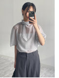 Puff Organza Half Blouse
