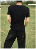 Sword Henley Neck Ringer Short Sleeve T-shirt