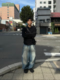 Open neck warm collar knit