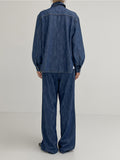 Slab Denim Wide Pants