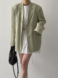 [summer] Rib pin tuck linen overfit jacket
