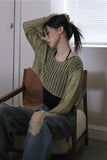 Crop net net knit