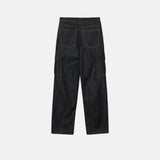 High waist pocket straight fit raw denim pt