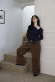 Suede layered wrap skirt