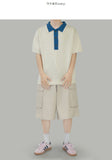 Medi collar short sleeve knit