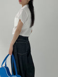 Epee Two-Way Zip-Up Crop Shirt