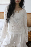 See-through ribbon sheer top