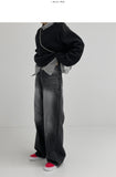 [unisex] Crack Thin Washing Wide Denim