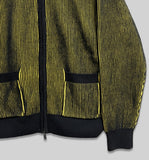 Striped Two-Tone Knit Zip-Up