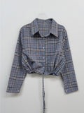 Check Seersucker Crop Shirt