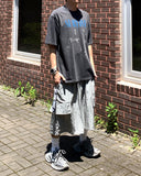 Metallic Light Cargo Bermuda Pants
