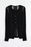 Damage Sleeveless Cardigan Set