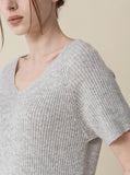 [Premium] Whole Garment Bush Wool Short Sleeve Knit