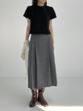 Lehman Wool Pleated Long Skirt