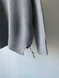 Side Zipper Round Knit