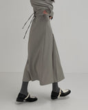 Pie pintuck banding long skirt