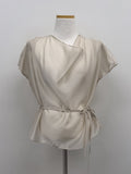 [Strap SET] Draped Shirred See-through Short Sleeve Blouse