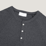 Lau Ribbed Henley Neck Long Sleeve
