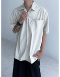 S/S Vegan Light Leather Half Shirt
