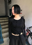 STRAP TIE BUTTON CARDIGAN