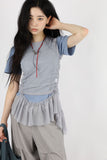 Crew frill layered sleeveless