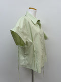 [short-sleeve ver] Ribbon Poplin Loose Fit Shirt