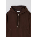 Dermit Rivet Crop Cotton Hood Jacket